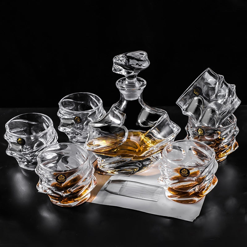 Creative Whiskey Glass Set – Flowering Crystal Liquor Glasses (201–300ml)