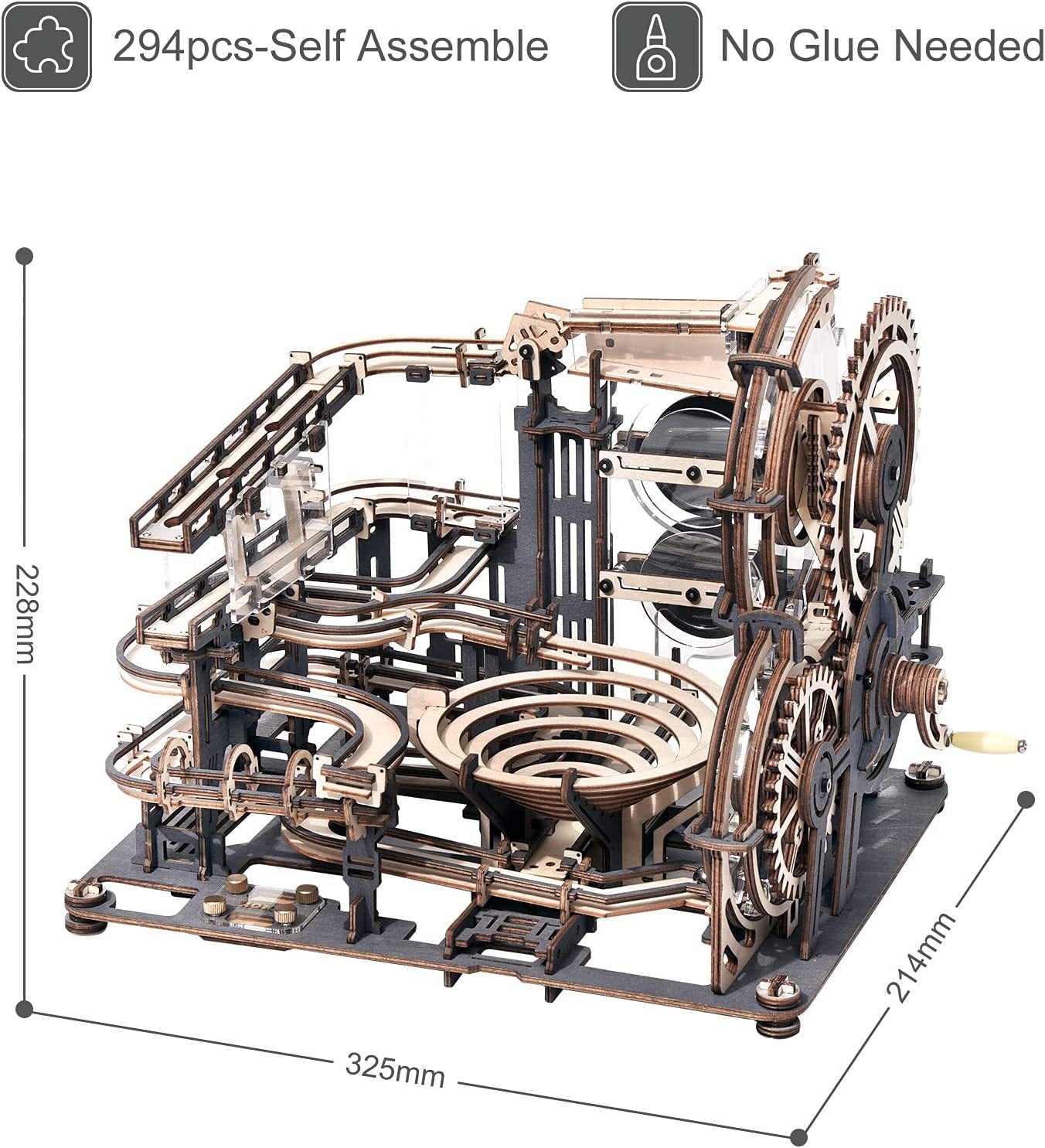 Robotime ROKR Marble Night City – 3D Wooden Puzzle Waterwheel Model Kit