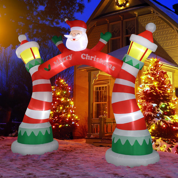8.9ft Christmas Inflatable Arch – Holiday Decoration with 7 LED Lights & Drawstring Pockets | Pixel & Parcel Co.