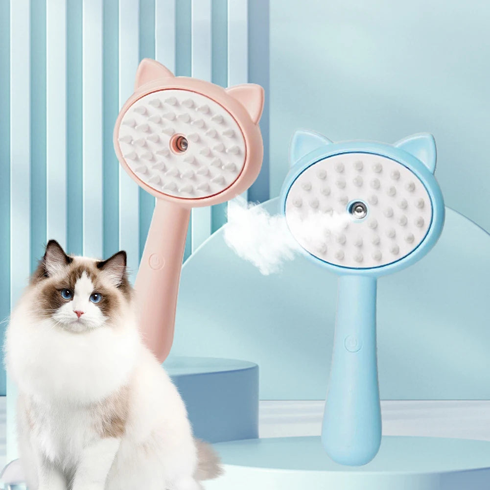 Hair Cleaning Brush with Mist – Rechargeable Self-Cleaning Slicker Brush for Dogs & Cats