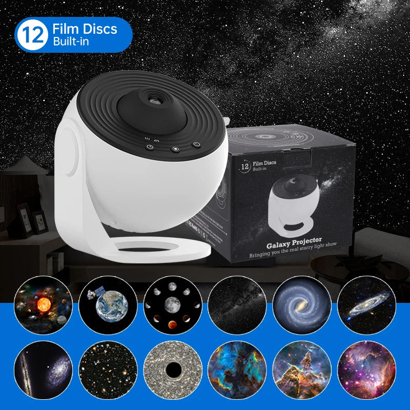Night Light Galaxy Projector 360° Rotating Starry Sky Planetarium Lamp – Kids Bedroom, Valentines & Wedding Decoration