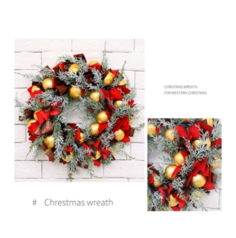 40cm Luxury Christmas Wreath – Elegant Holiday Door Decoration | Pixel & Parcel Co.
