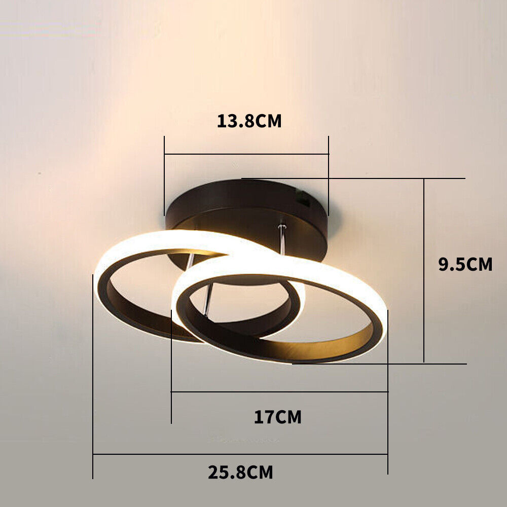 Modern LED Ceiling Light – Double Round Pendant Lamp for Bedroom & Living Room