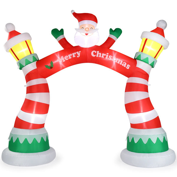 8.9ft Christmas Inflatable Arch – Holiday Decoration with 7 LED Lights & Drawstring Pockets | Pixel & Parcel Co.