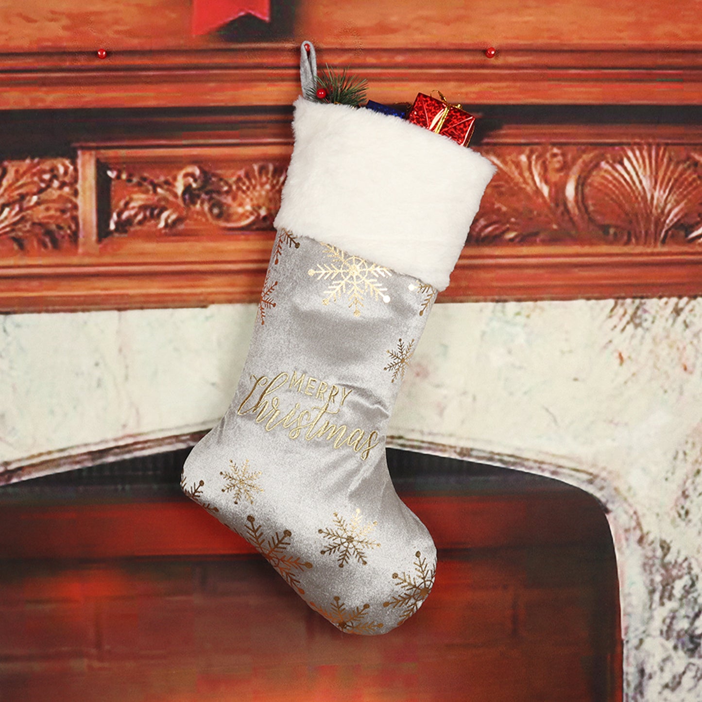 Embroidered Christmas Decorative Stockings – Holiday Candy & Gift Holder