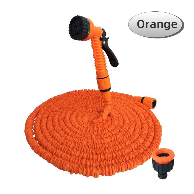 “garden hose with brass connectors and spray nozzle”