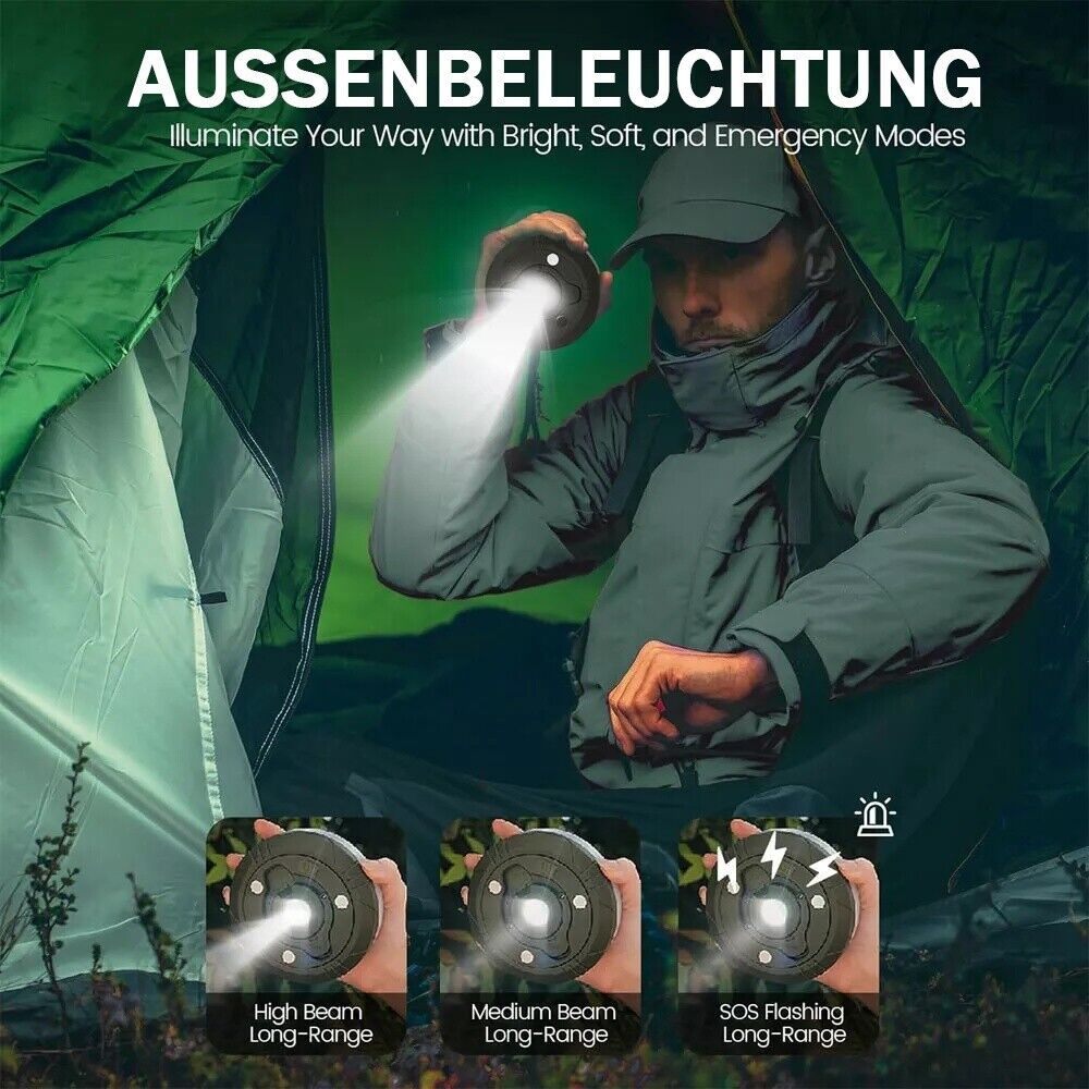 10M Outdoor Camping String Lights – Festival Tent Hanging Lamps with USB Charging