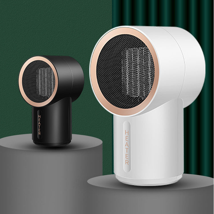 PTC ceramic office desktop mini heater on a work desk
Compact portable mini space heater front view
Quiet desktop heater blowing warm air in a home office
Small PTC ceramic heater suitable for dorm rooms