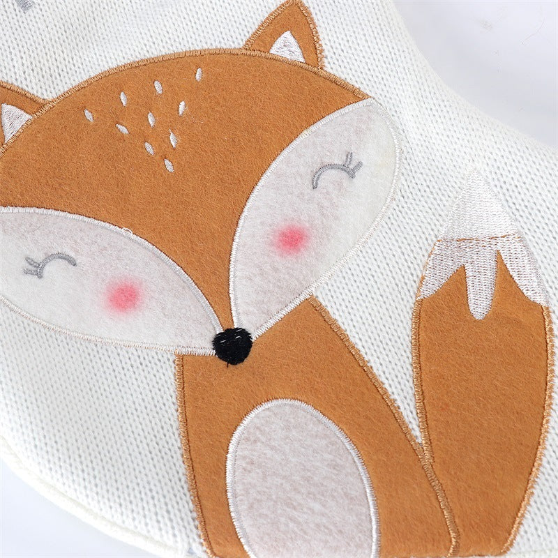 Baby’s First Christmas Fox Wool Gift Stocking – Festive Holiday Decoration