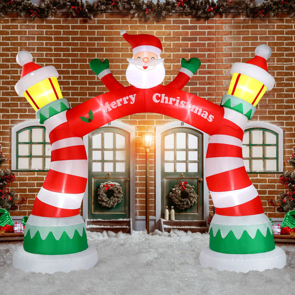 8.9ft Christmas Inflatable Arch – Holiday Decoration with 7 LED Lights & Drawstring Pockets | Pixel & Parcel Co.