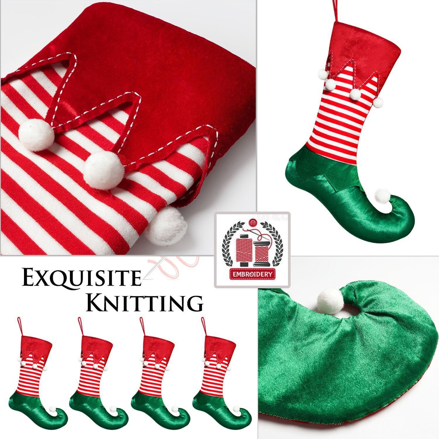 Elf Christmas Stockings – Festive Gift Bag Decoration | Pixel & Parcel Co.