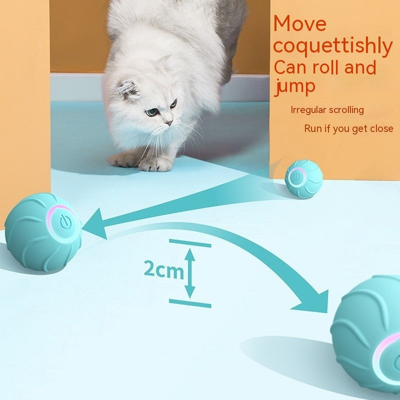 Smart Rolling Cat Toy Ball – USB Rechargeable Automatic Bouncing & Interactive Play Ball for Kittens