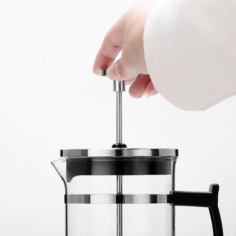 Glass & Stainless Steel Coffee Maker – 350ml Portable Manual Brewer