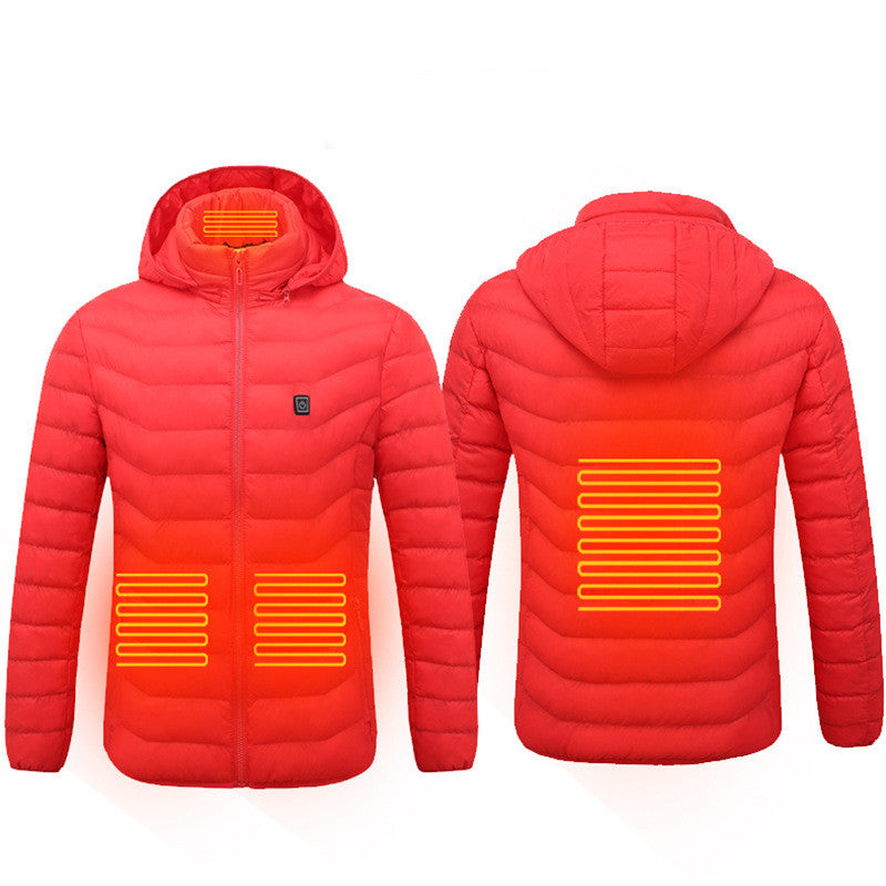 USB Heated Jacket — Men’s Thermal Cotton Coat with Heating Vest