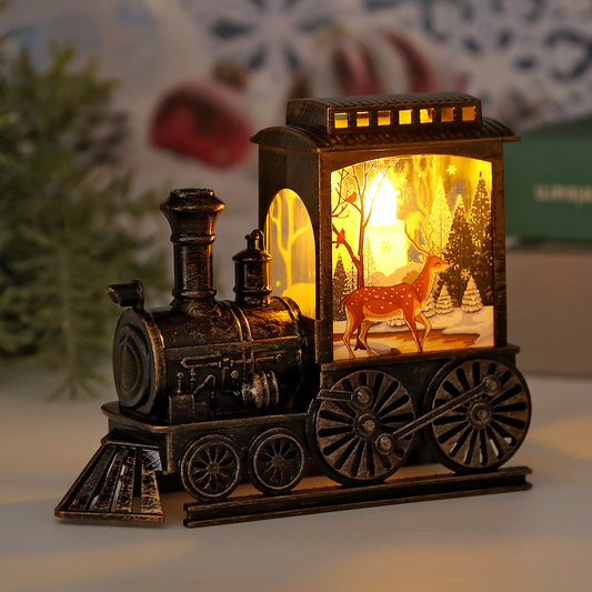 Retro Train LED Night Light – Glowing Christmas plastic holiday decoration by Pixel & Parcel Co. UK