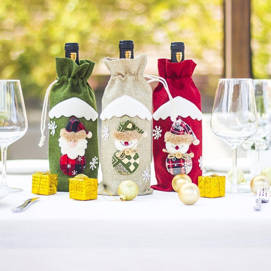 Christmas Wine Bottle Socks – Festive Holiday Decoration Covers