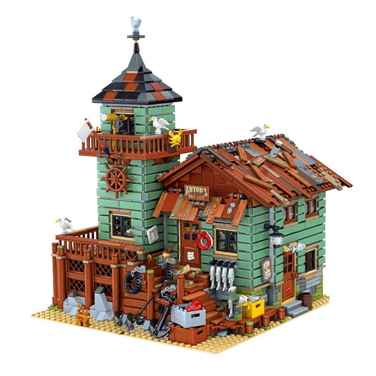 Blocks & Bricks Old Fishing House Captain’s Wharf toy set for kids Christmas gifts
