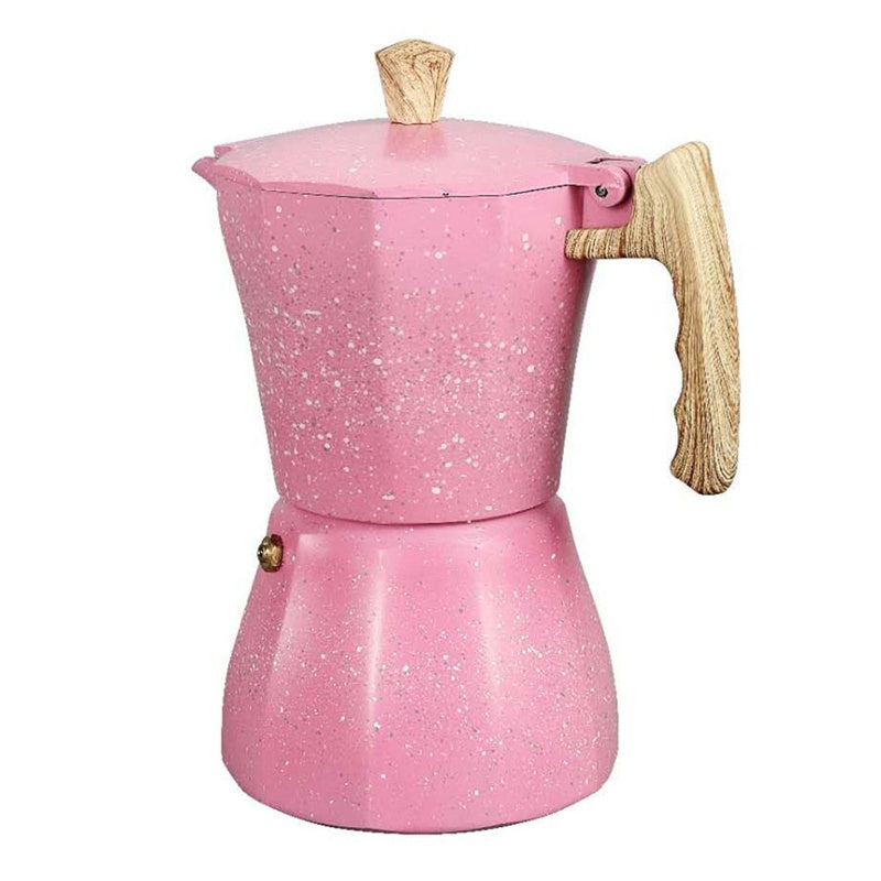 European-Style Aluminium Moka Pot — Octagonal Stovetop Coffee Maker