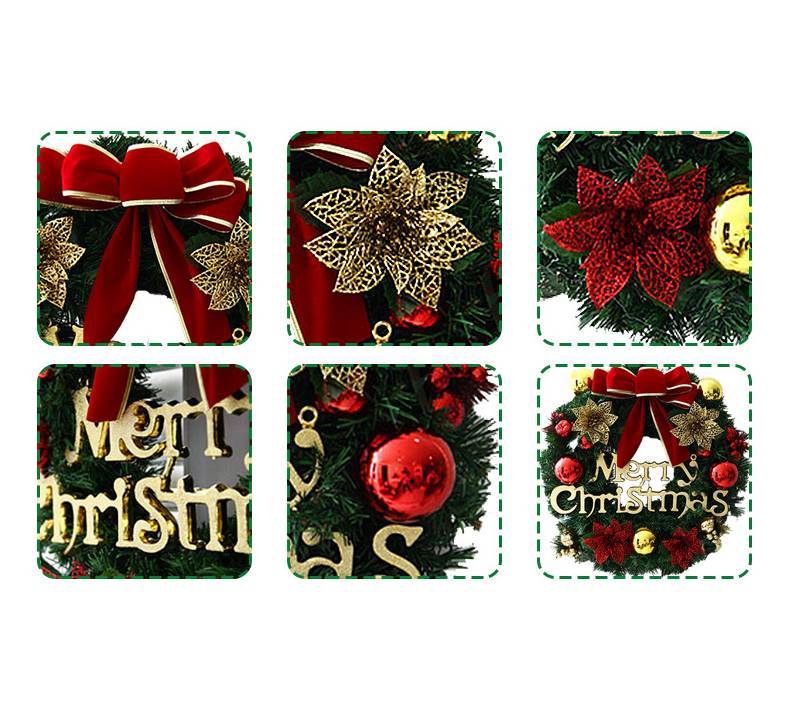 Pine Artificial Christmas Wreath – 40CM Green Rattan Door & Window Hanging Decoration | Pixel & Parcel Co.
