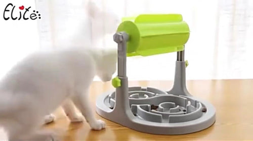 Interactive Pet Food Bowl – Puppy Slow Feeder Puzzle Toy with Rotating Top & No-Slip Base