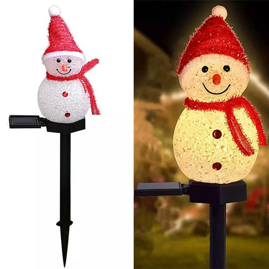 Christmas Solar Snowman Lawn Lights – LED spike garden & path holiday decoration by Pixel & Parcel Co. UK