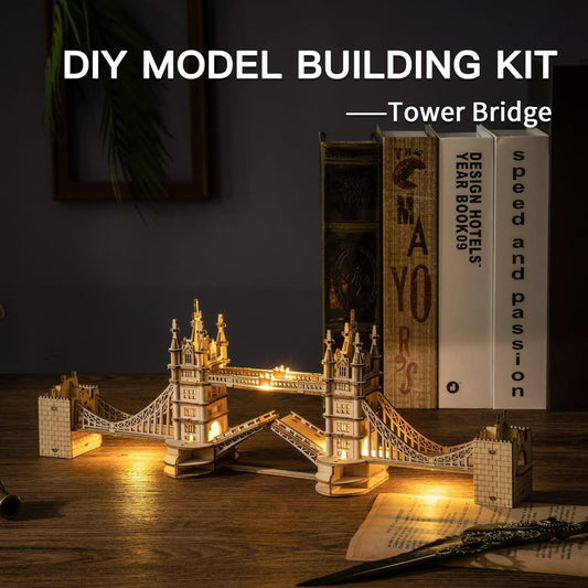 ROBOTIME 3D Wooden Puzzle London Tower Bridge TG412 – DIY Model Kit for Adults