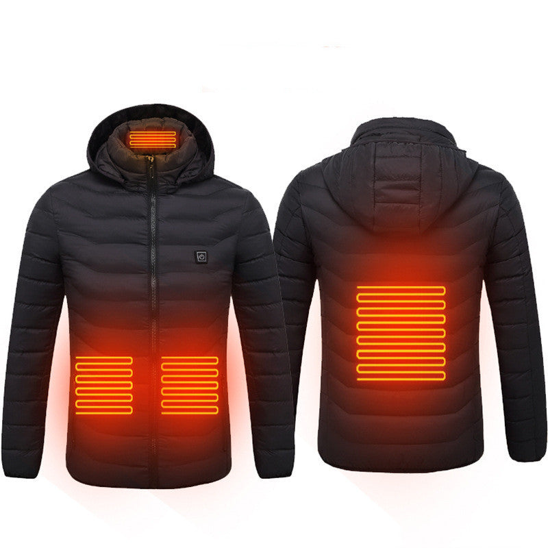 USB Heated Jacket — Men’s Thermal Cotton Coat with Heating Vest