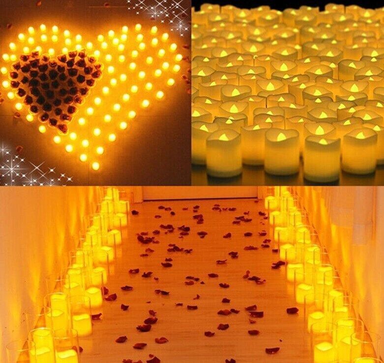 24PCS LED Tea Light Candles – Flameless Battery Operated Wedding & Party Decoration (UK)