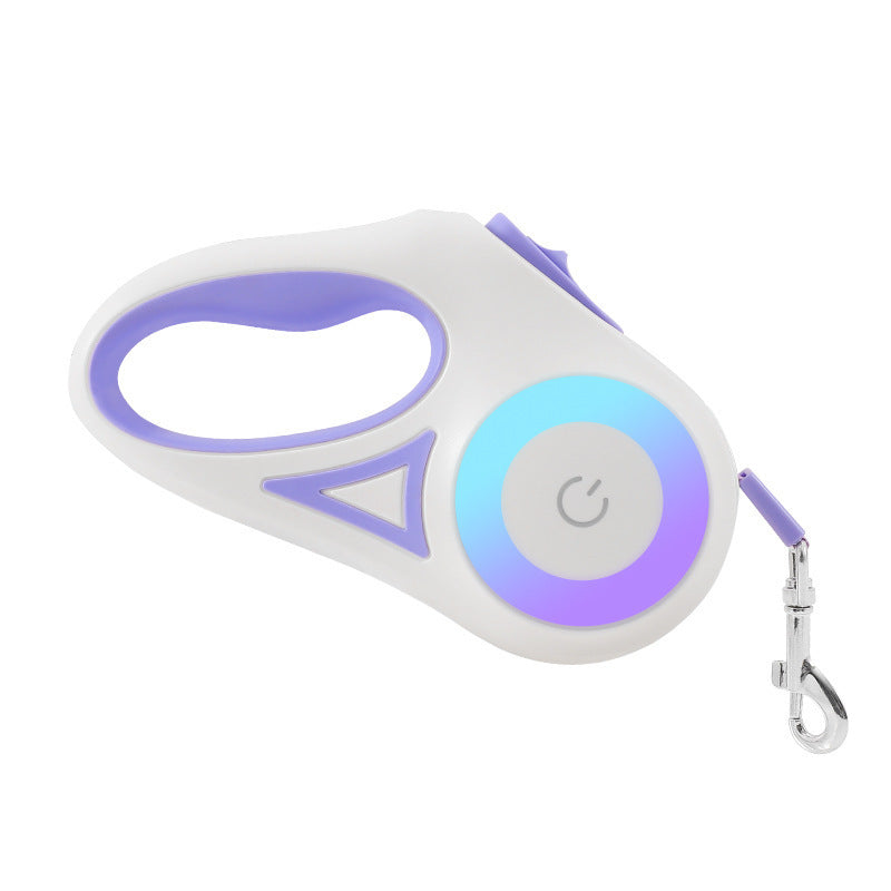 Retractable Dog Leash with Collar – Automatic Pet Traction Rope with Spotlight for Small & Medium Dogs