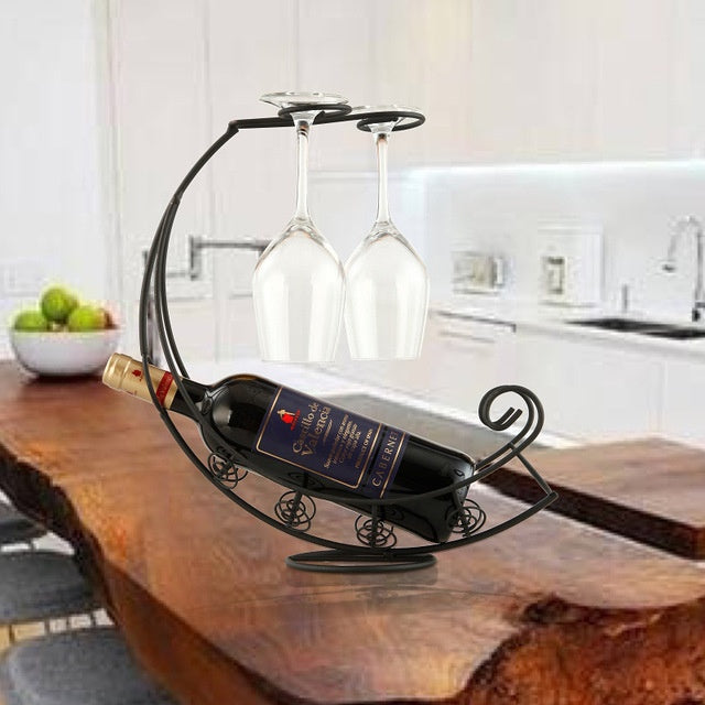 European Style Stainless Steel Wine Glass Rack – Countertop Wine Holder & Display Stand