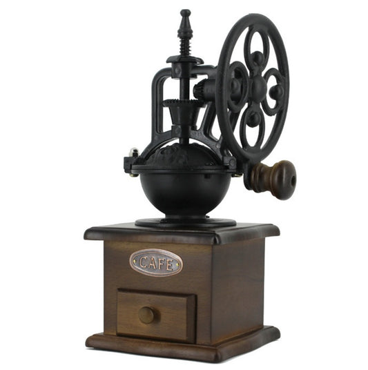 Household electric coffee grinder with transparent lid on a kitchen counter

Stainless steel blade coffee grinder filled with beans

Compact home coffee grinder grinding beans into powder

Coffee grinder with beans and a steaming mug side by side