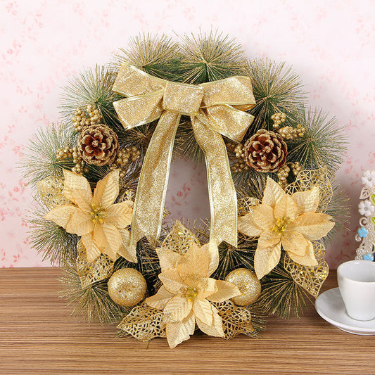 40cm Pine Needle Christmas Wreath – Creative festive holiday ornament decoration by Pixel & Parcel Co. UK