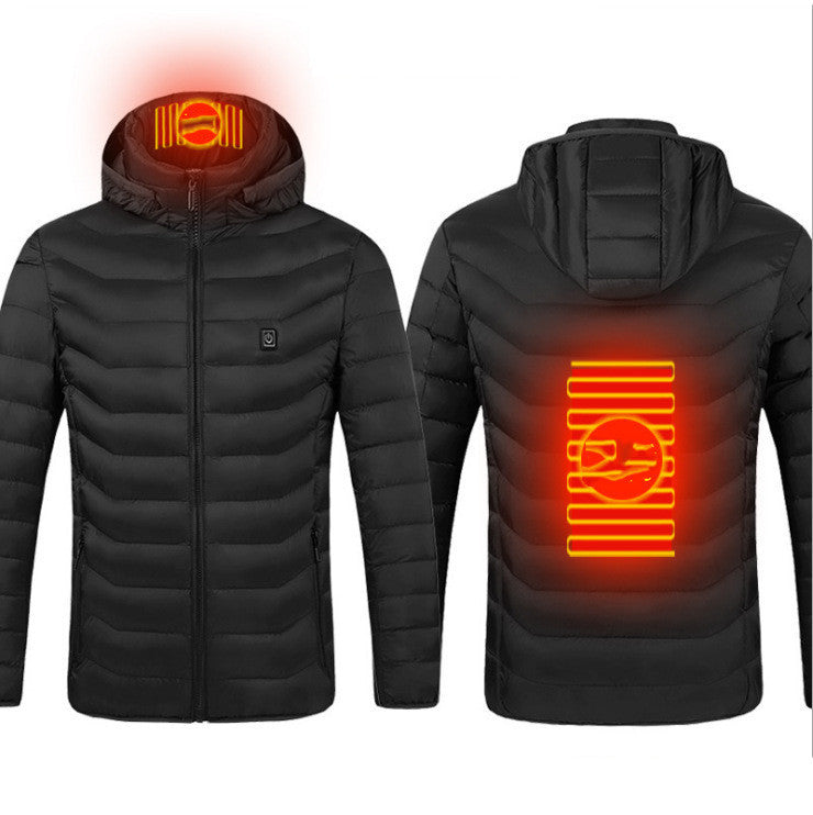 USB Heated Jacket — Men’s Thermal Cotton Coat with Heating Vest