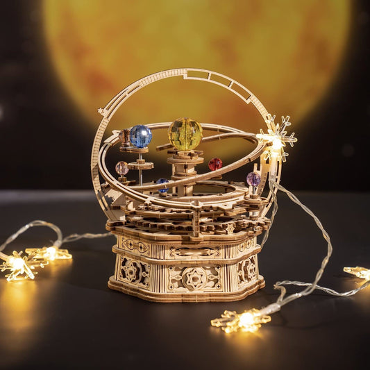 ROKR Rotating Starry Night Mechanical Music Box – 3D Wooden Puzzle Assembly Kit AMK51