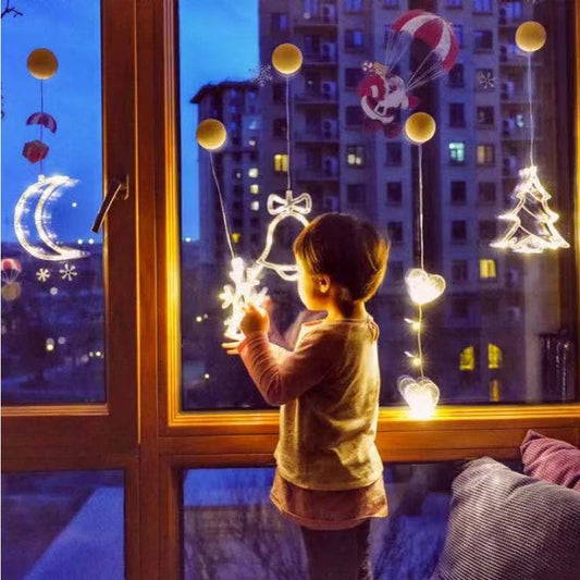 Star String Curtain Lights – LED Christmas snowman & tree holiday decoration by Pixel & Parcel Co. UK