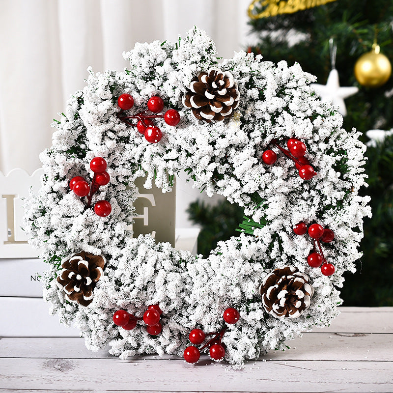 Christmas Artificial Pinecone & Red Berries Wreath – Front Door & Window Decoration