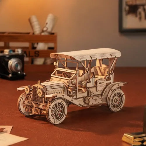 ROKR 3D Wooden Puzzle DIY Vintage Car Model MC801 – Educational Building Toy