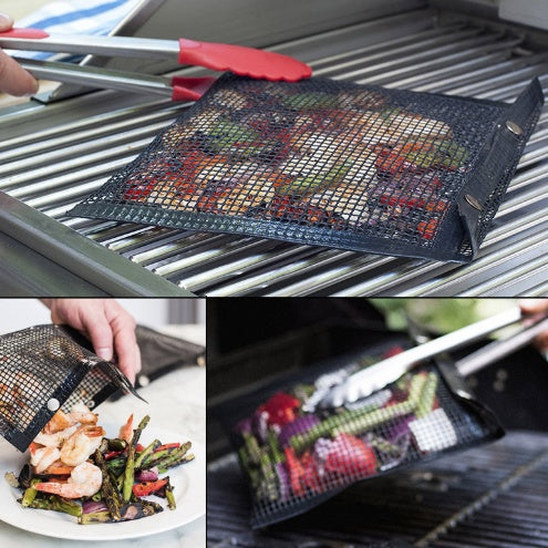 reusable bbq grill mesh bag non-stick barbecue baking pad outdoor camping kitchen tool