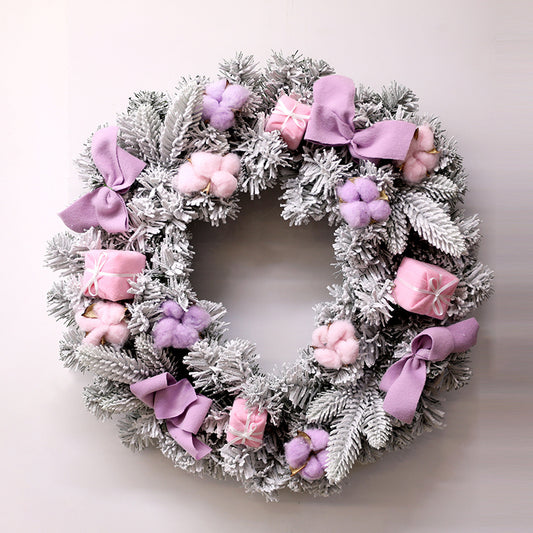 Pink Christmas Wreath – Festive holiday door decoration & party prop by Pixel & Parcel Co. UK