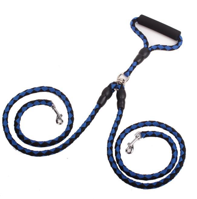 Double-Ended Dog Leash – One Plus Two Traction Rope with Collar for Walking Dogs