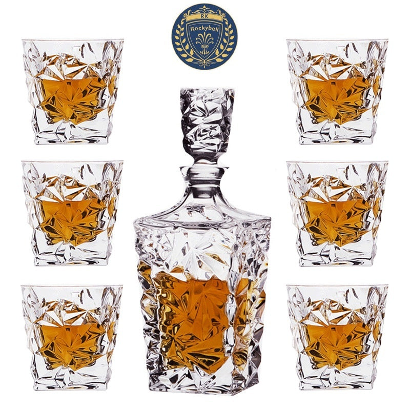 Creative Whiskey Glass Set – Flowering Crystal Liquor Glasses (201–300ml)