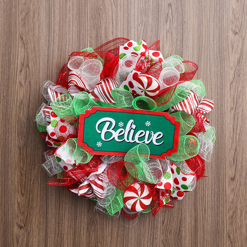 Christmas Garden Wreath – American Style Holiday Decoration (Believe Garland)