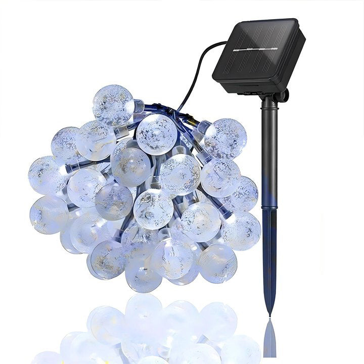 12M LED Solar Powered Retro Bulb String Lights – Outdoor Garden Fairy Ball Lamps