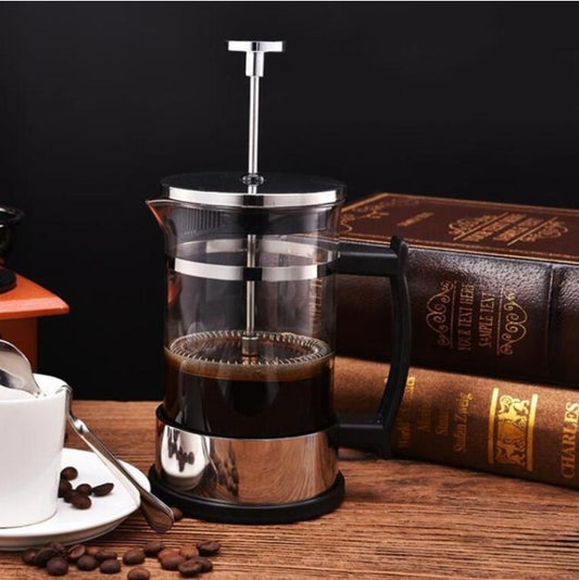 “350ml glass and stainless steel coffee maker – portable manual coffee brewer”