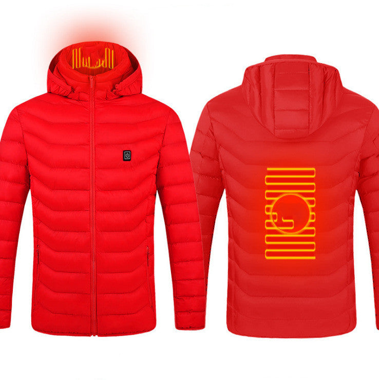 USB Heated Jacket — Men’s Thermal Cotton Coat with Heating Vest
