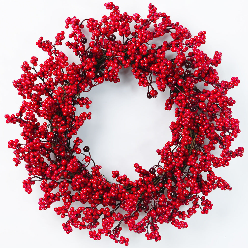 Simulation Chinese Hawthorn Garland Fortune Fruit Hollyberry Berry Wreath Christmas Ornaments