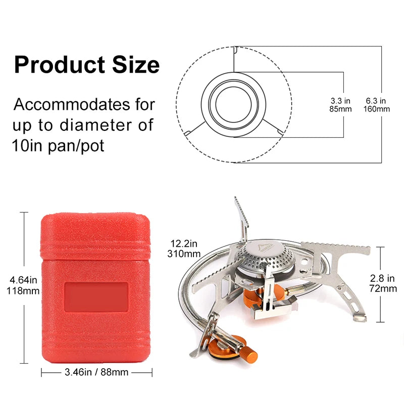 Widesea Camping Gas Stove – Portable Outdoor Burner & Survival Cooker for Hiking, Picnic & Travel | Pixel & Parcel Co.