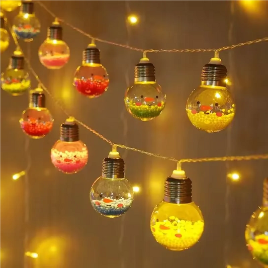 smiling bulb string lights  