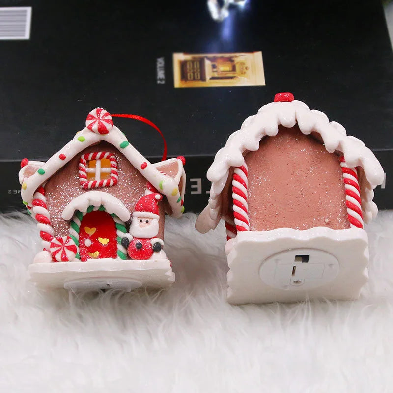 Christmas LED Pottery Hanging Ornament – Snowman, Gingerbread & Santa Decorations