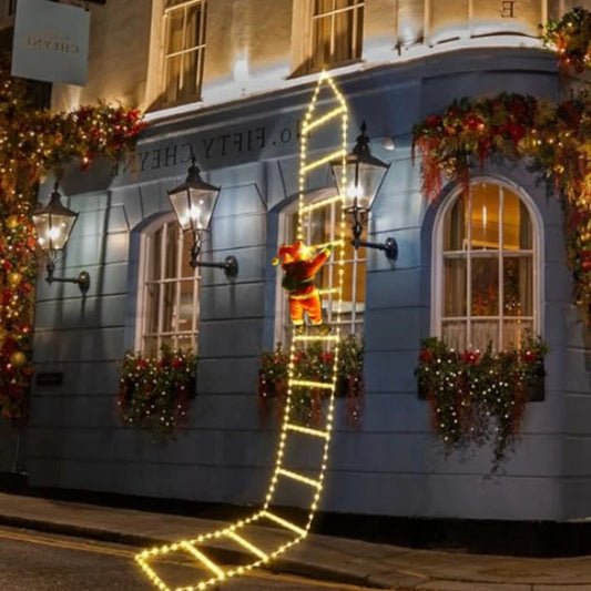 led santa climbing ladder light  